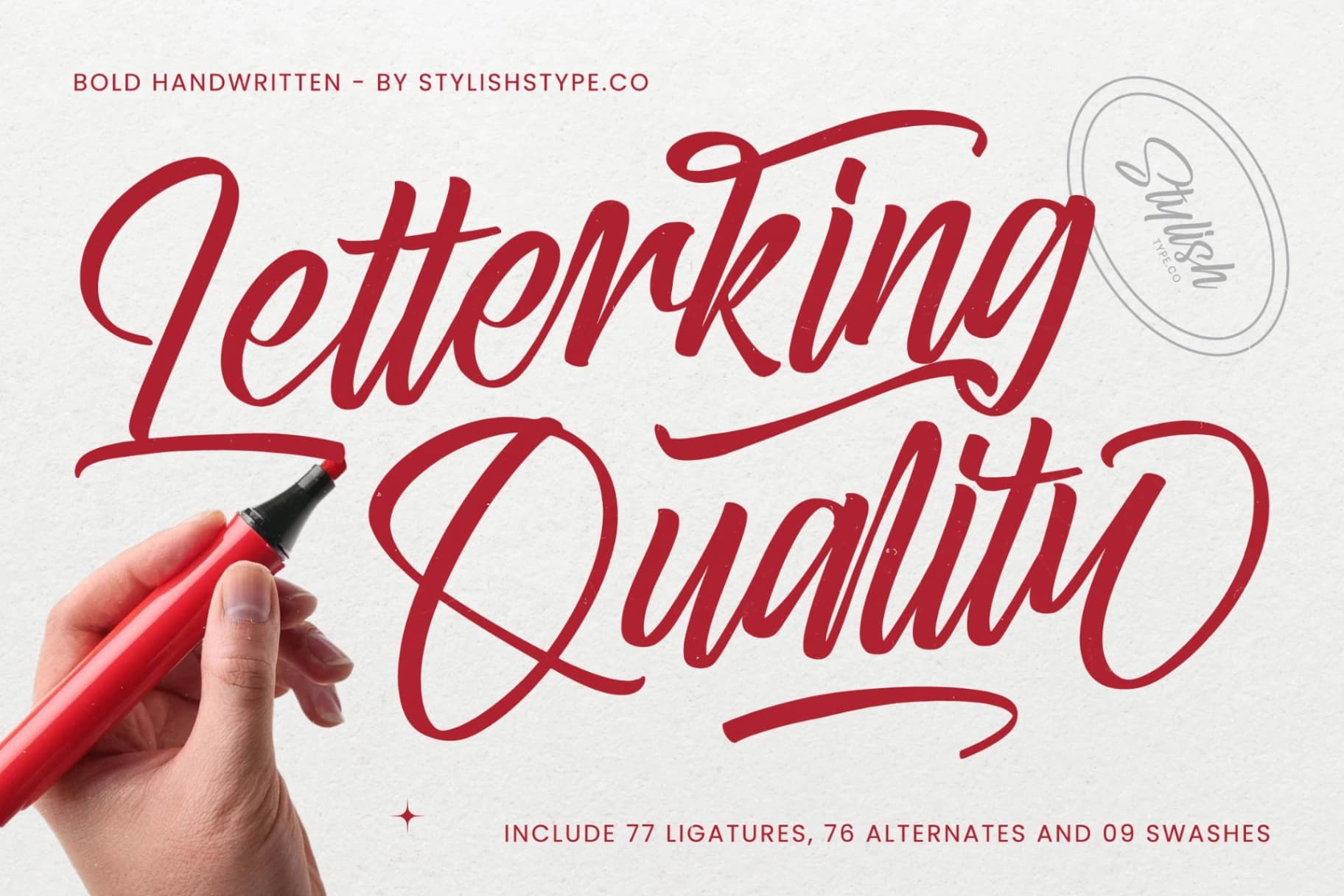 Preview of Letterking Quality - Bold Handwritten Font font