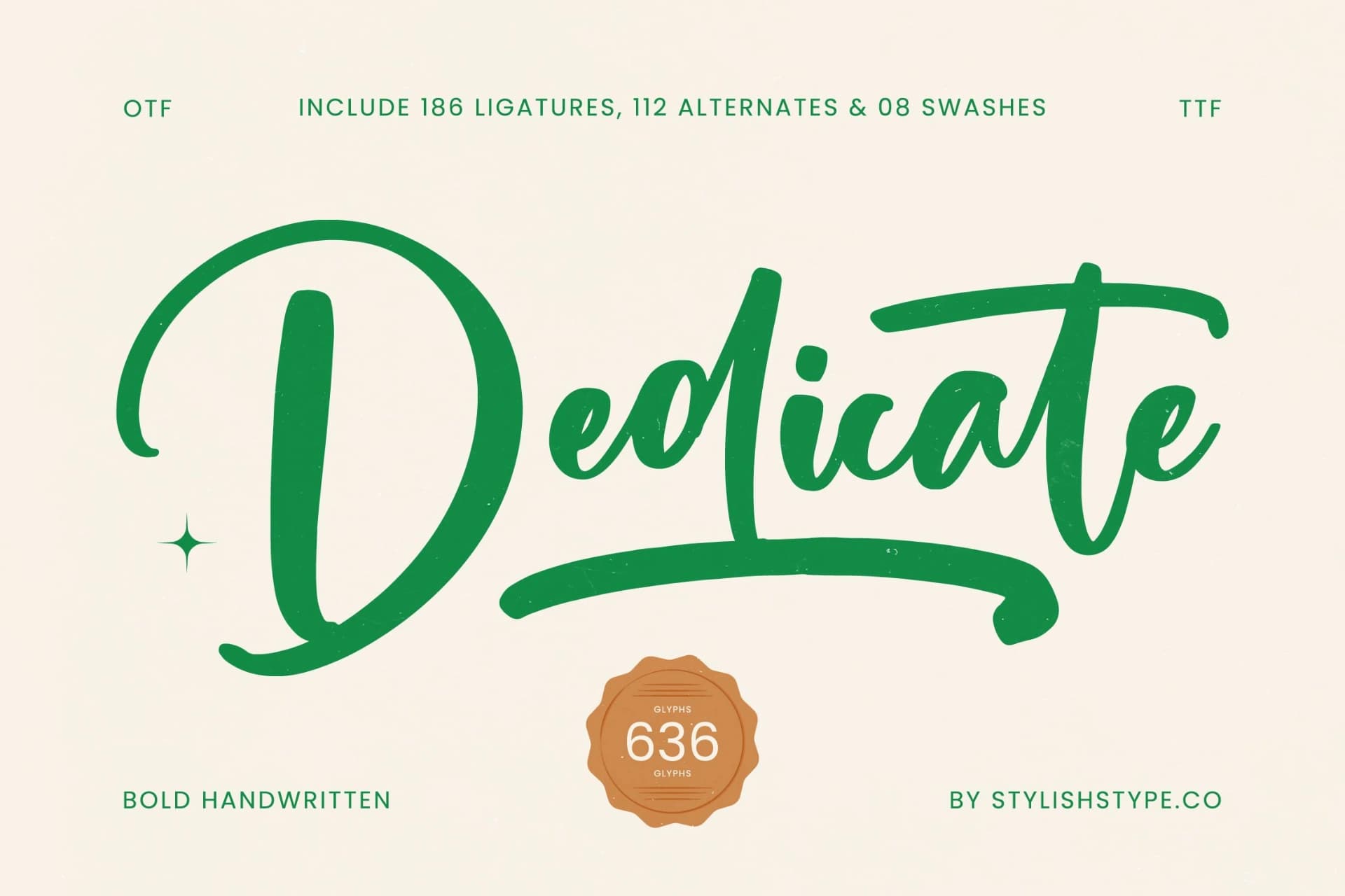 Preview of Dedicate - Bold Handwritten Font font