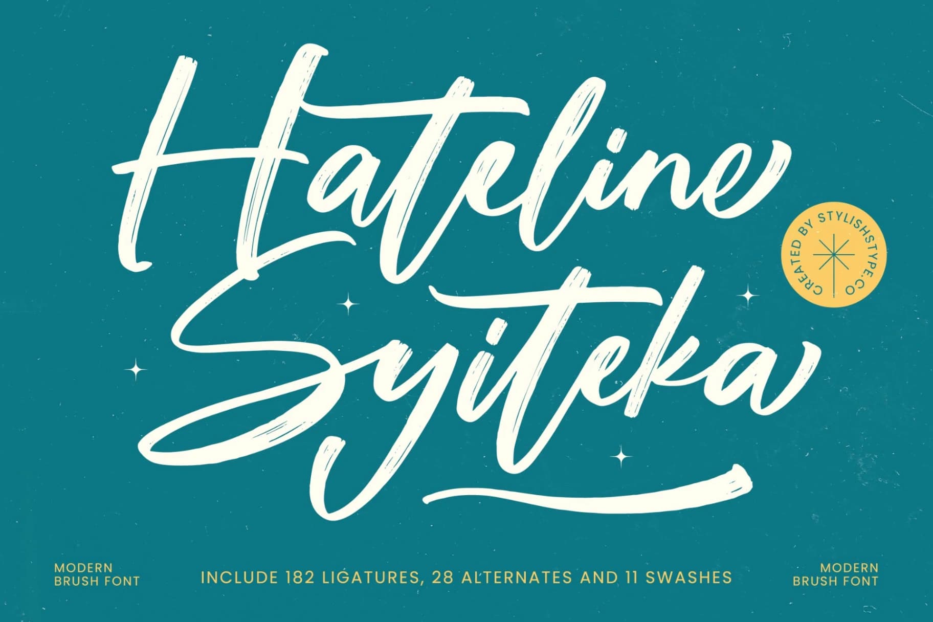 Preview of Hateline Syiteka - Modern Brush Font font