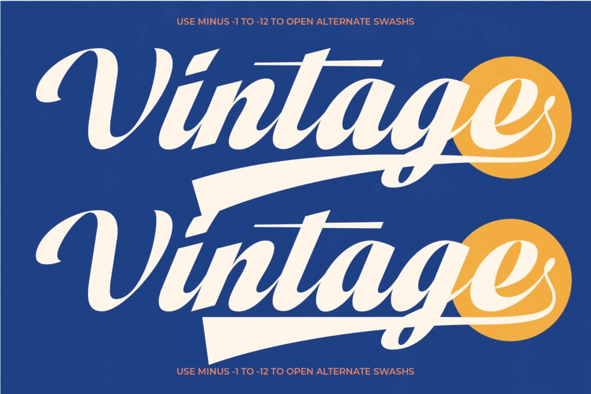 Preview 7 for Vintage Charge - Bold Script Font