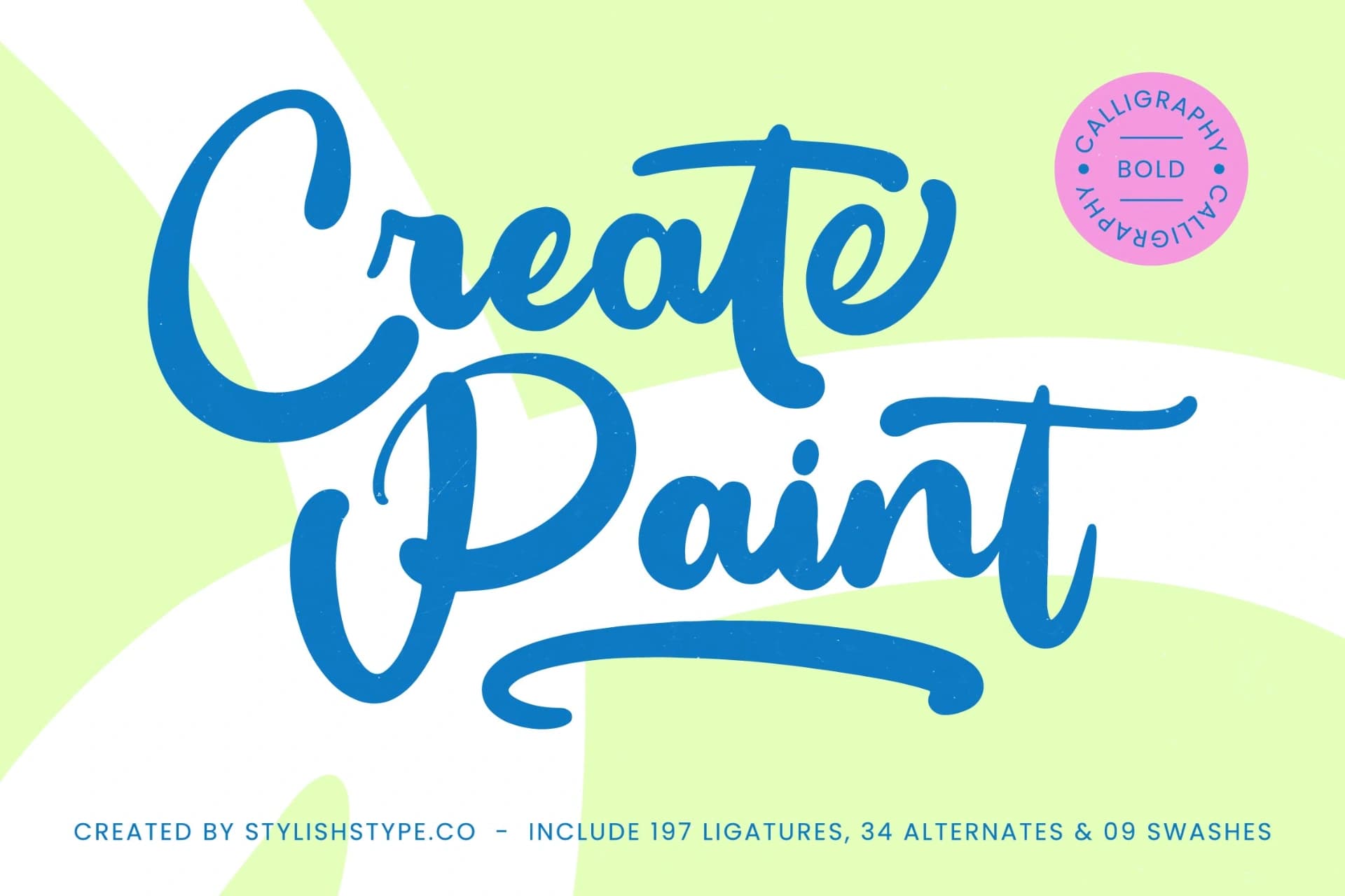 Preview of Create Paint - Bold Calligraphy Font font