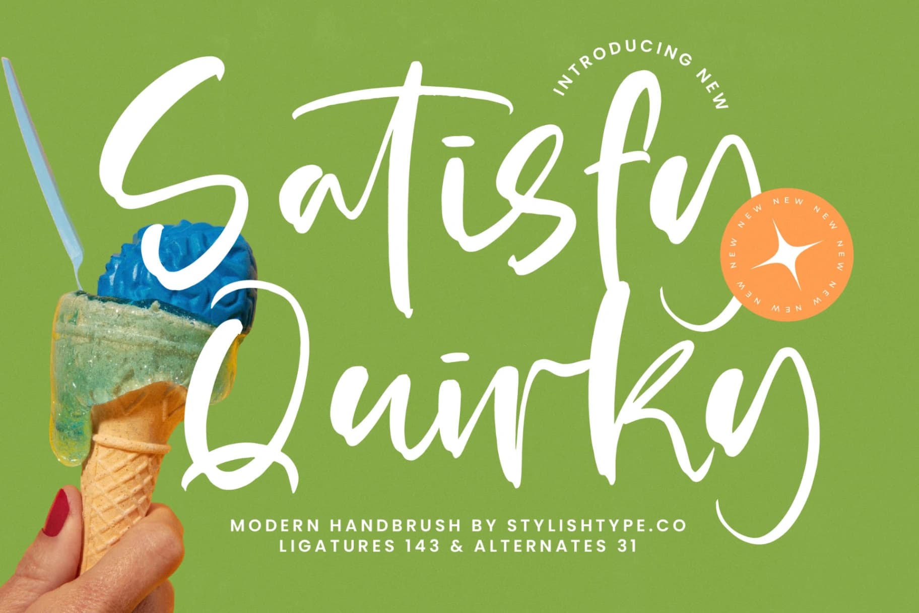 Preview of Satisfy Quirky - Modern Handbrush Font font