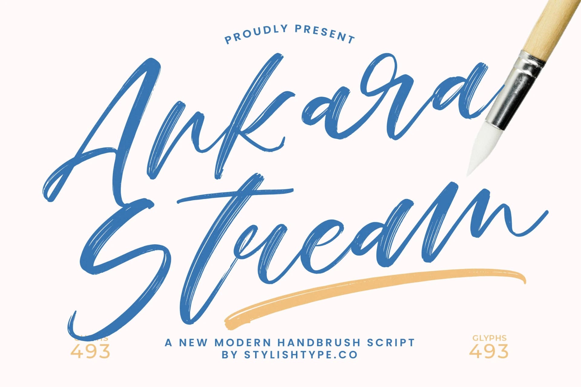 Preview of Ankara Stream - Modern Handbrush Script font
