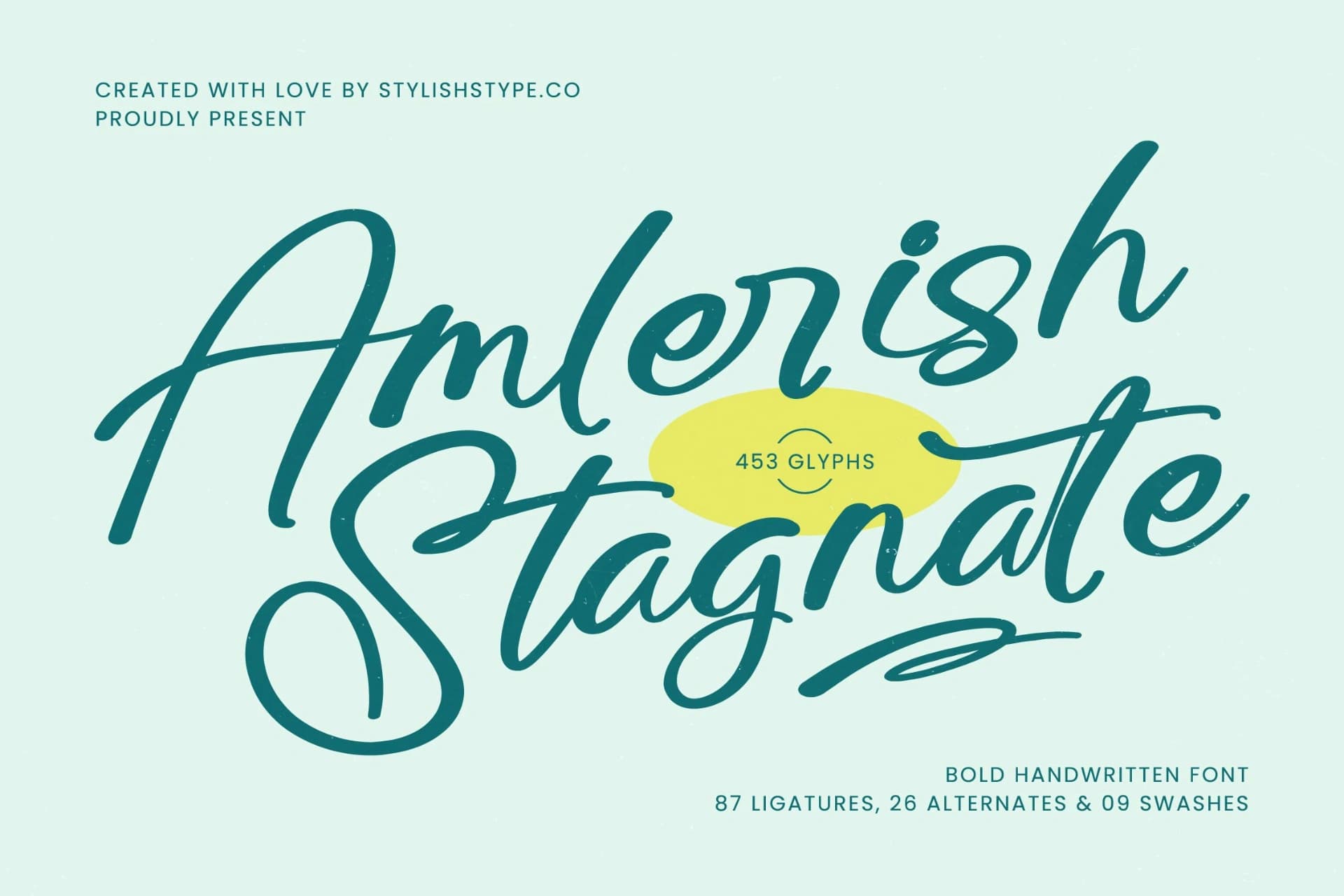 Preview of Amlerish Stagnate - Bold Handwritten Font font
