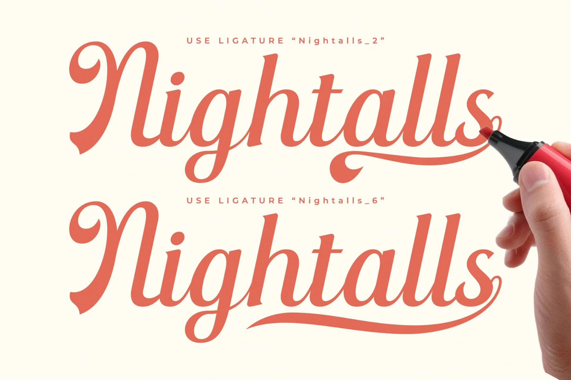 Preview 10 for Nightalls Delight - Modern Bold Script Font