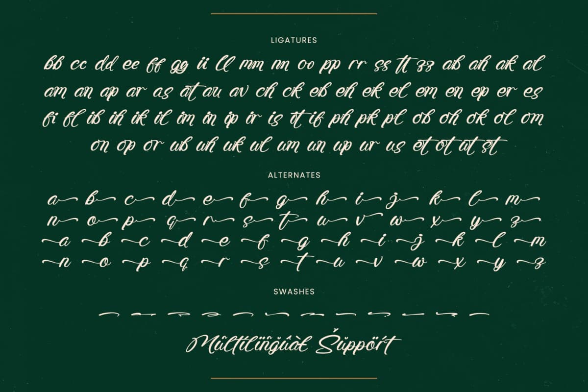 Radiate Yethina - Modern Script Font font preview 19