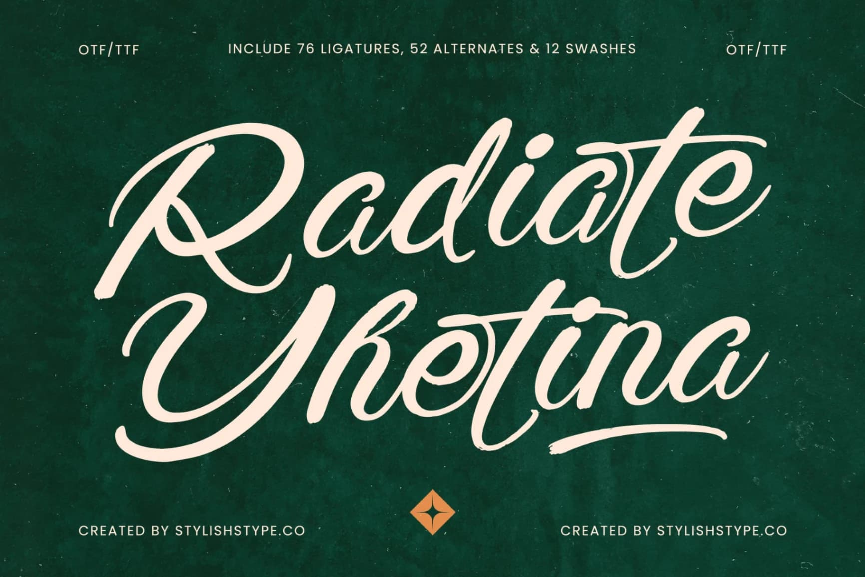 Preview of Radiate Yethina - Modern Script Font font