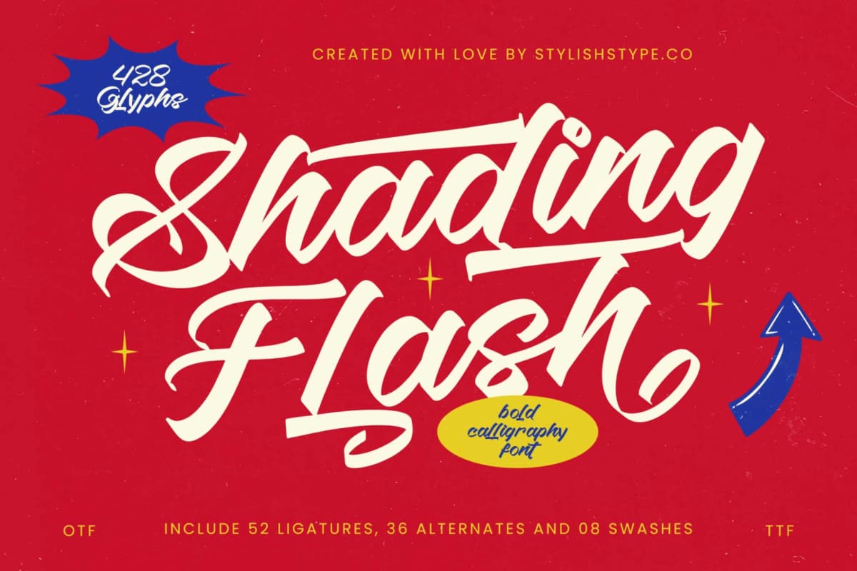 Shading Flash - Bold Calligraphy Font font preview