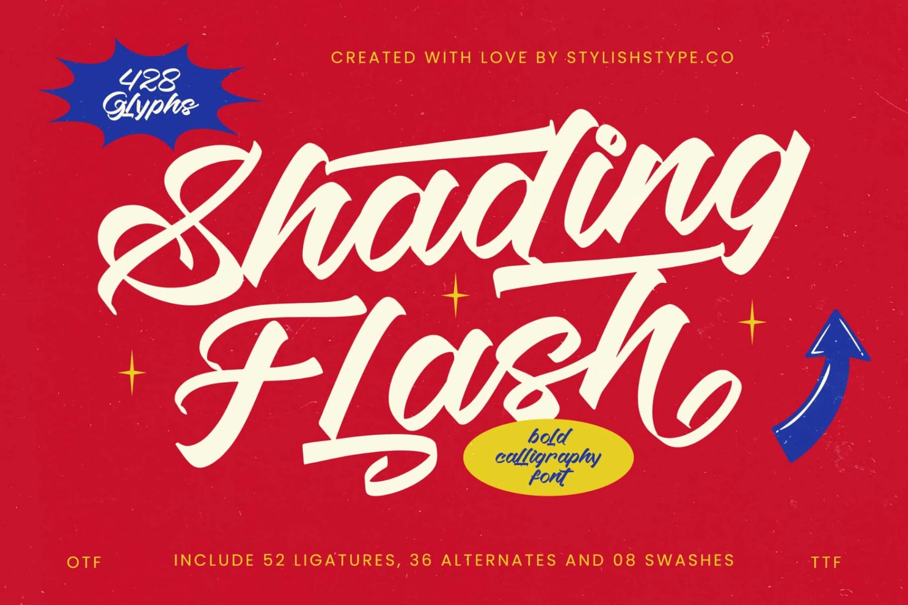Preview of Shading Flash - Bold Calligraphy Font font