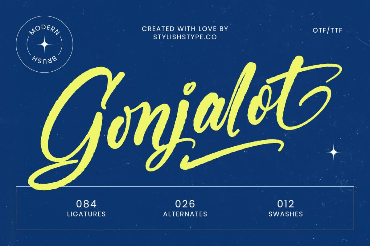 Gonjalot - Modern Brush Font font preview