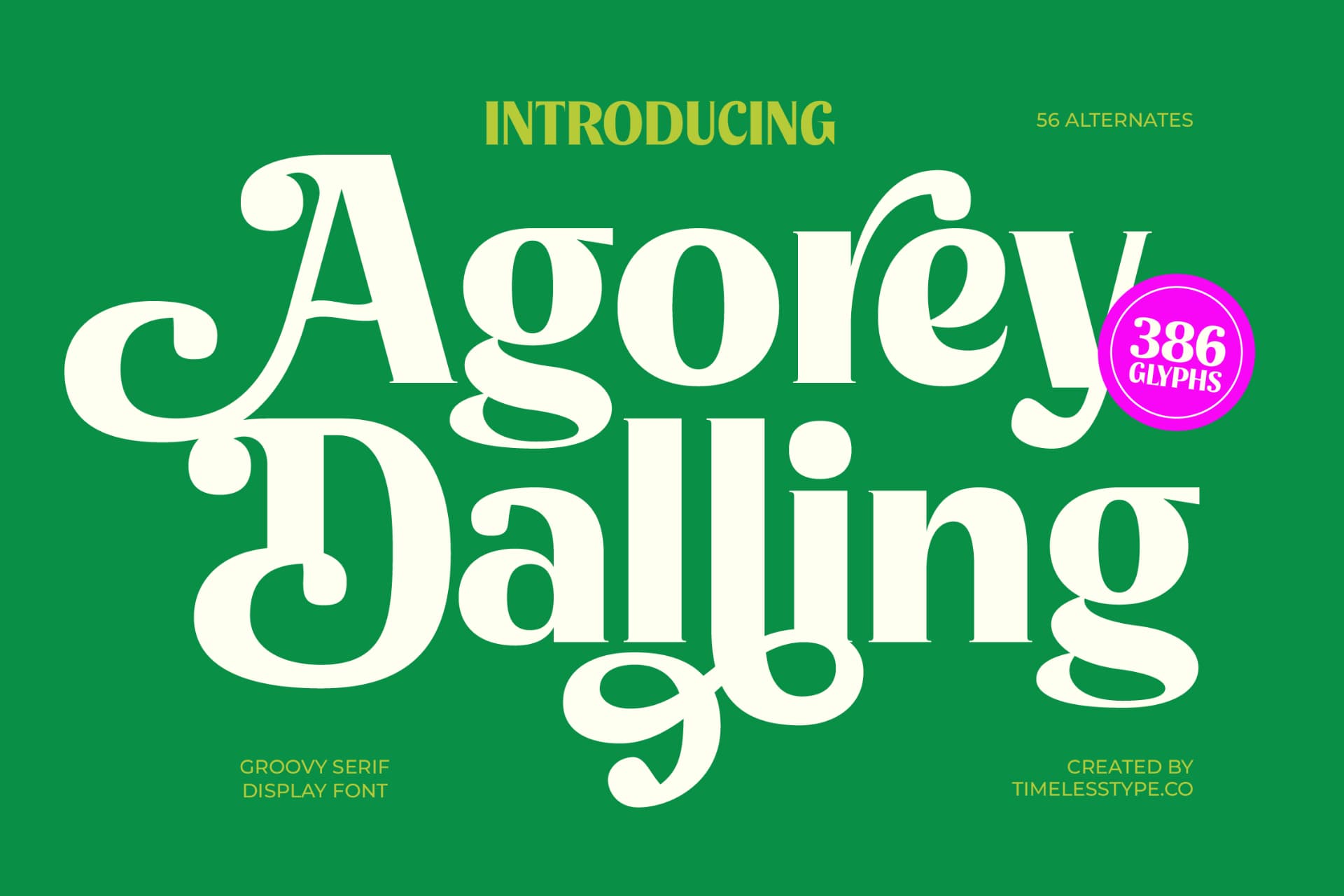 Preview 20 for Agorey Dalling - Groovy Serif Display Font