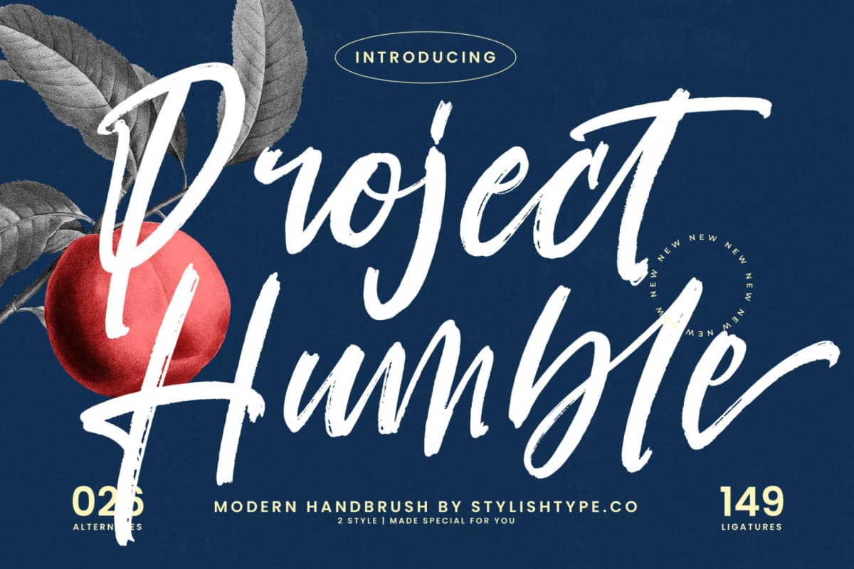 Project Humble – Modern Handbrush Font font preview
