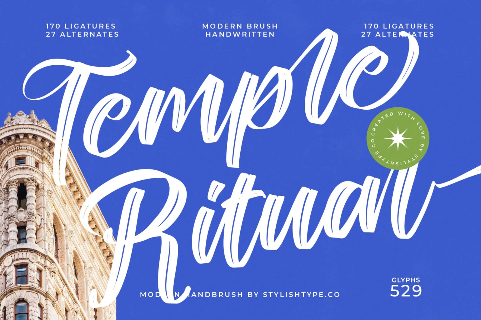 Preview of Temple Ritual - Modern Handbrush Font font