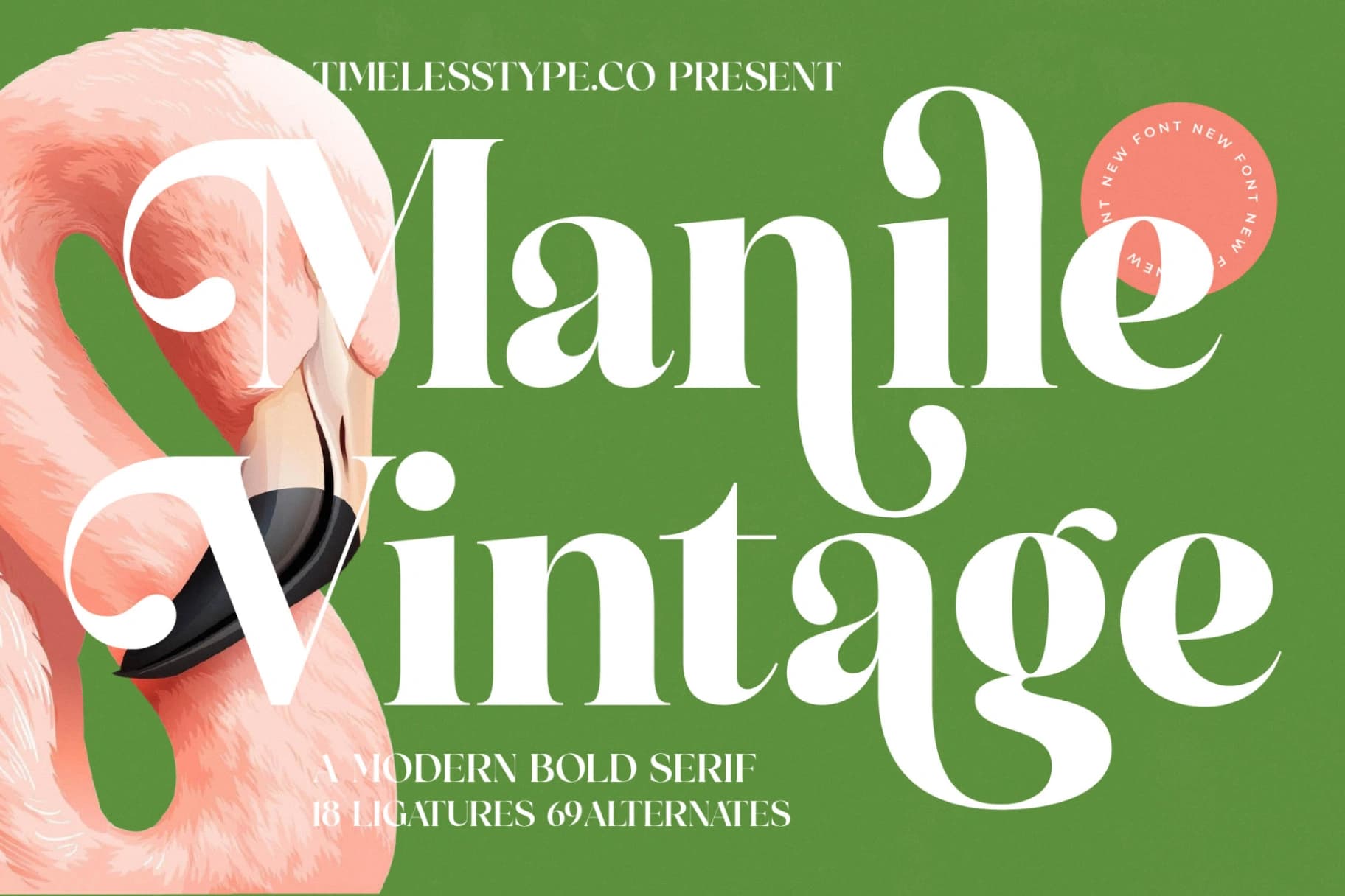 Preview of Manile Vintage - Modern Bold Serif font