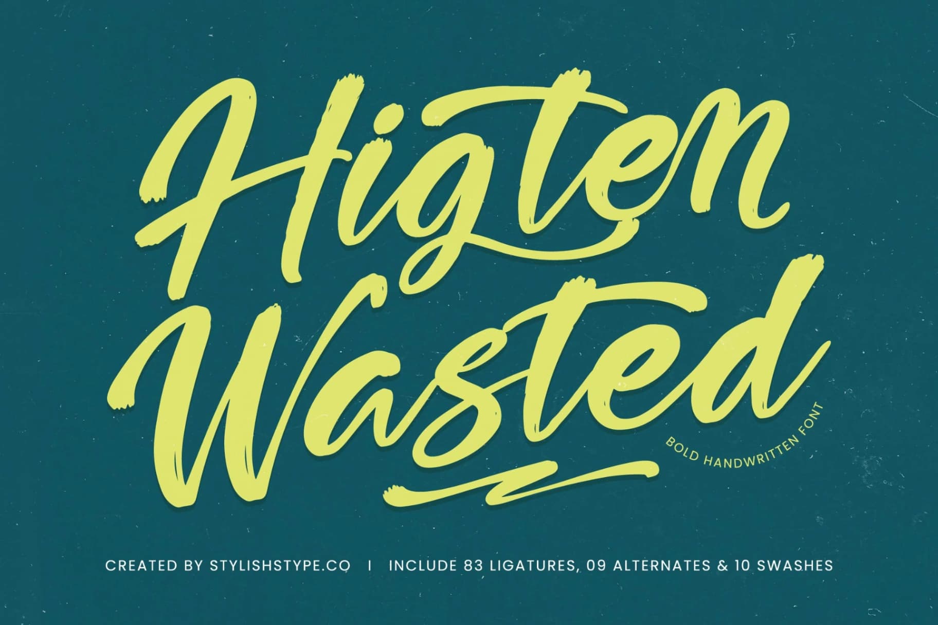 Preview of Higten Wasted - Bold Handwritten Font font