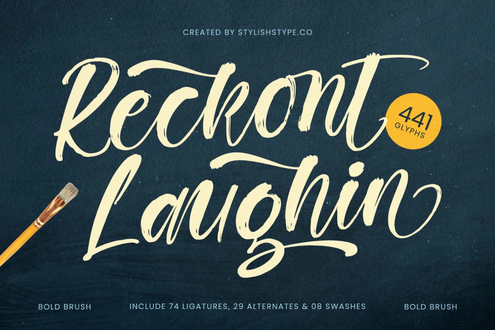 Preview of Rekont Laughin - Bold Brush Font font