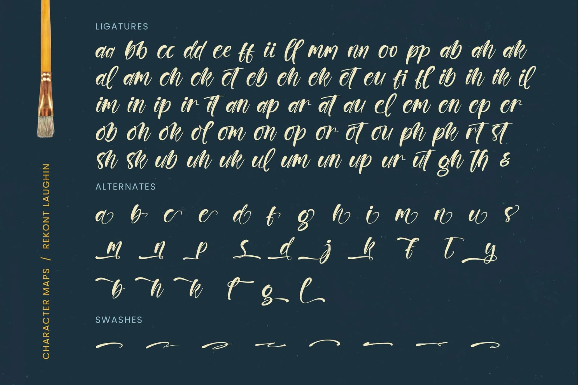 Preview 19 for Rekont Laughin - Bold Brush Font