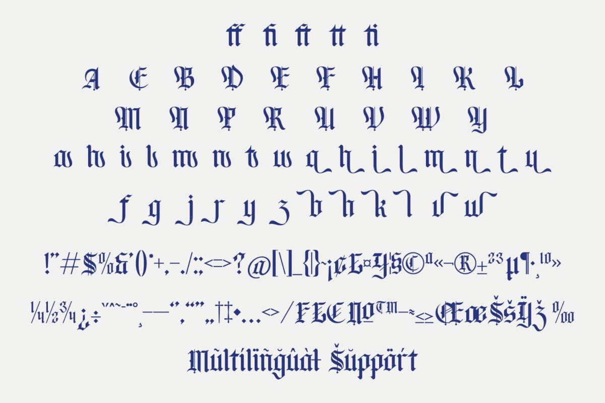 Bluster Elation - Stylish Blackletter Font font preview 19