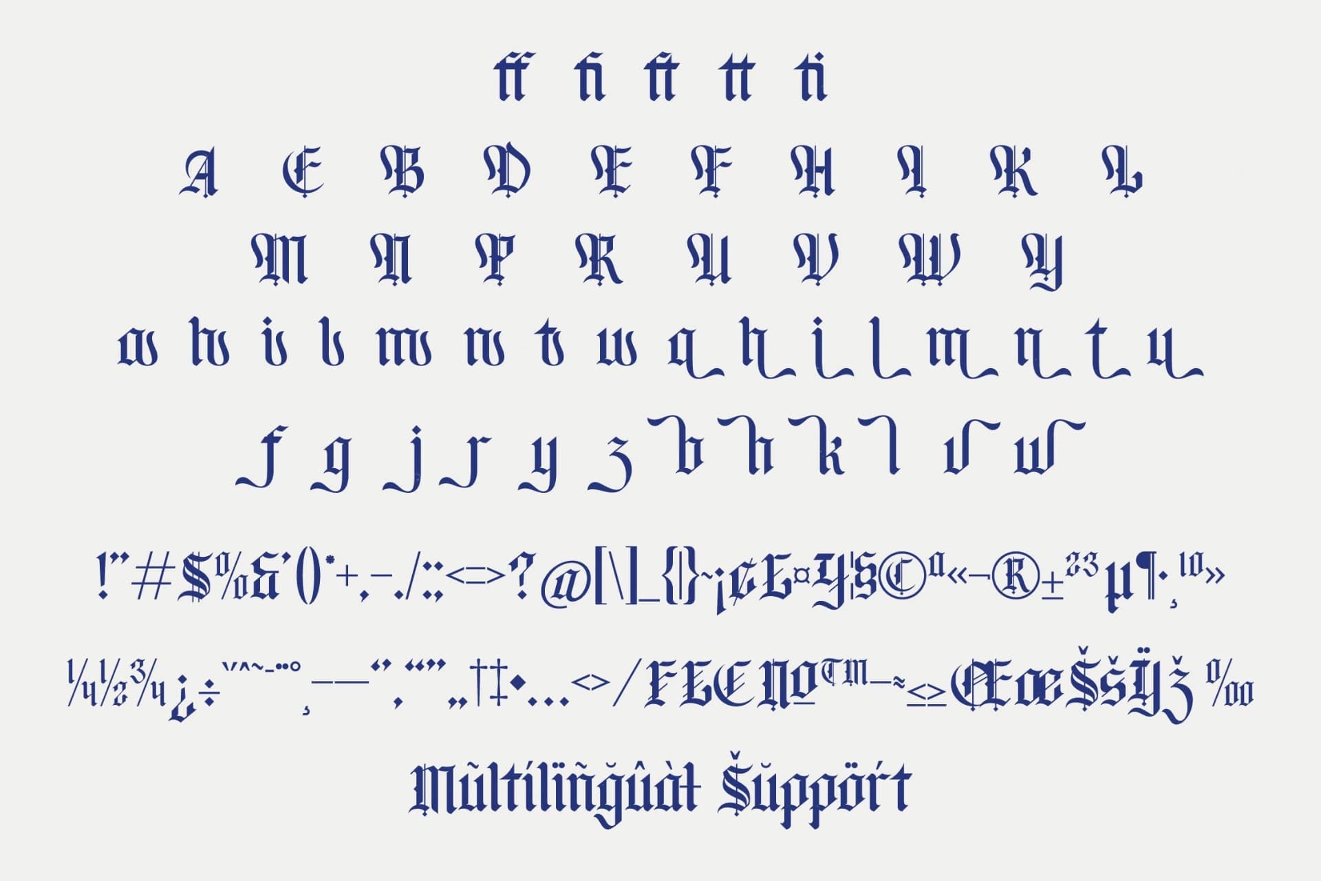 Preview 19 for Bluster Elation - Stylish Blackletter Font