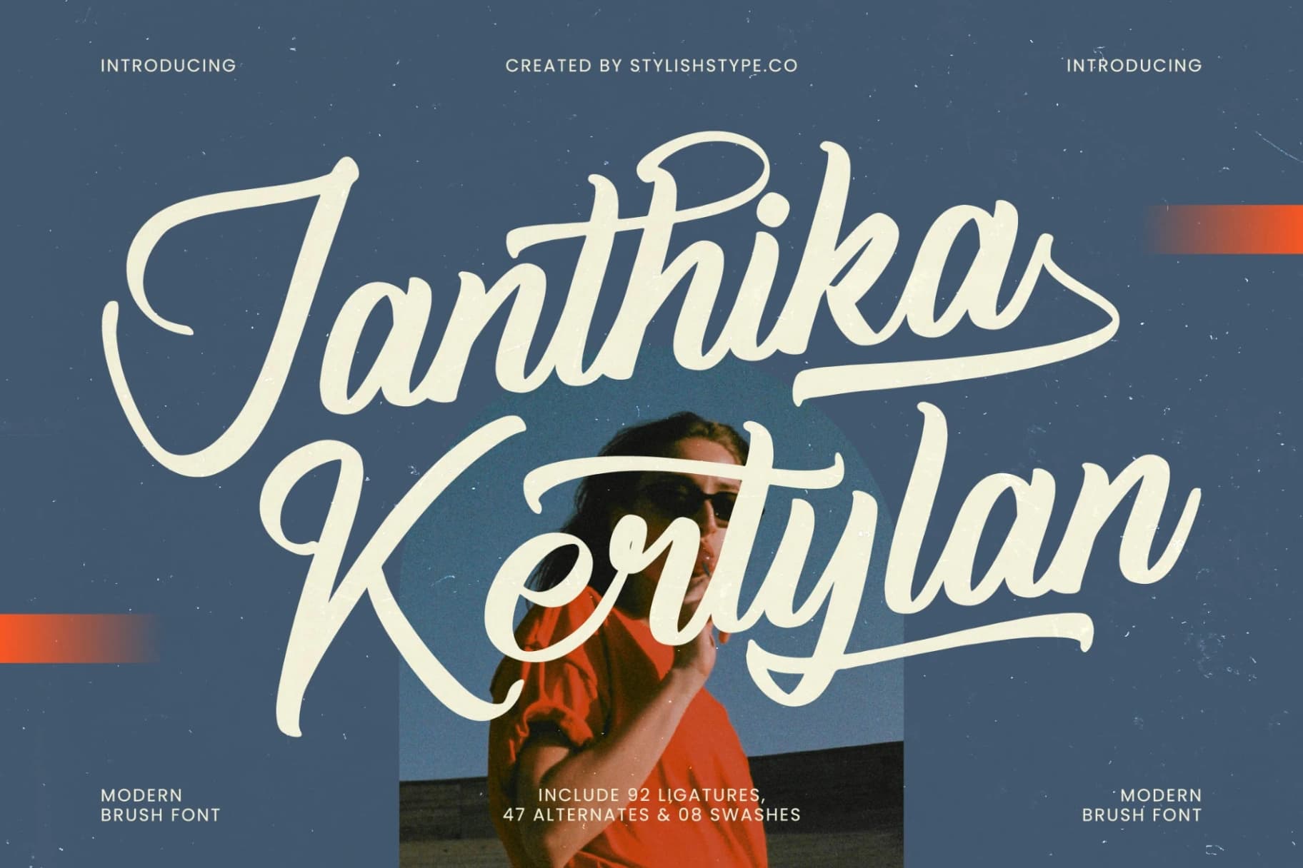Preview of Janthika Kertylan - Modern Brush Font font