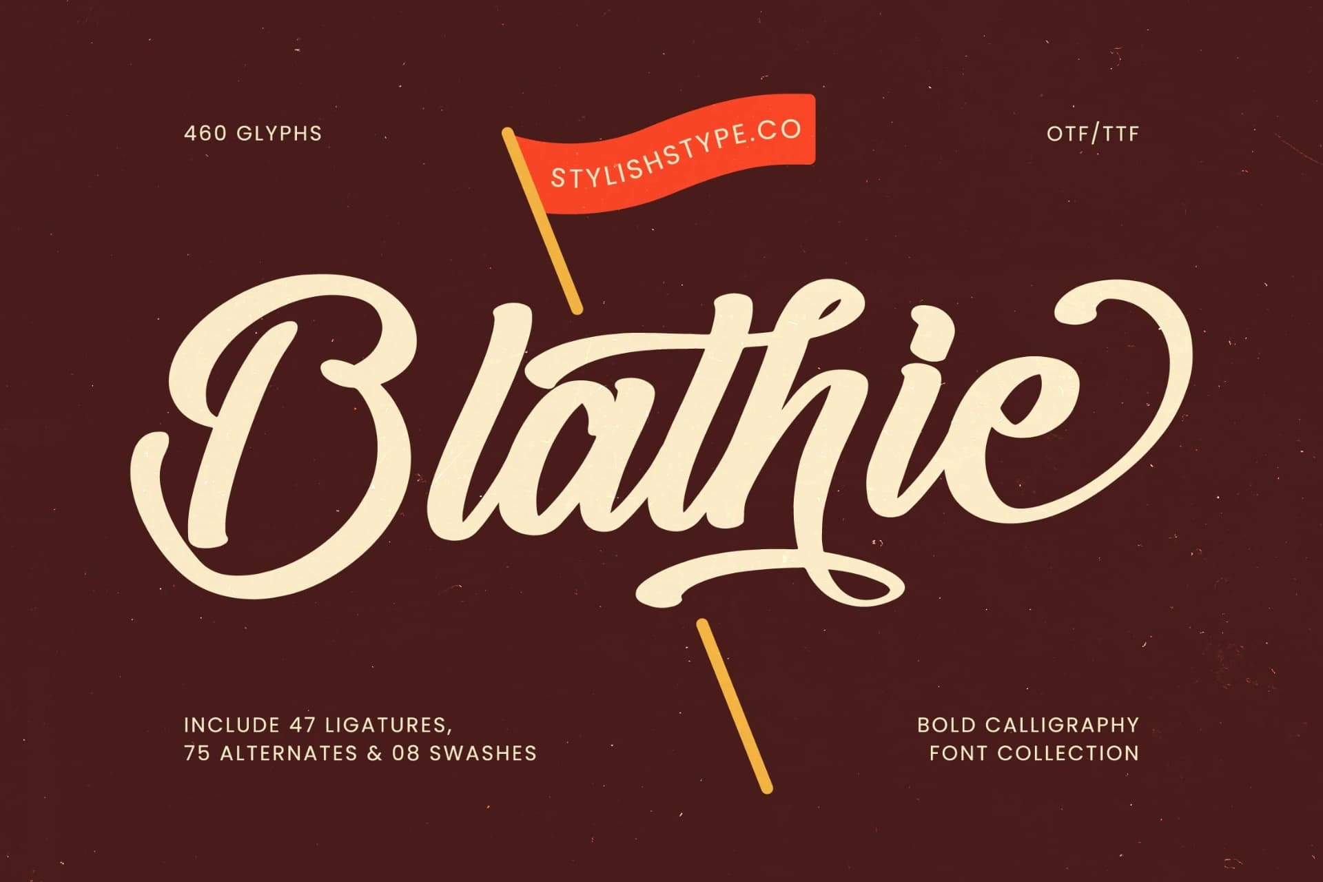Preview of Blathie - Bold Calligraphy Font font