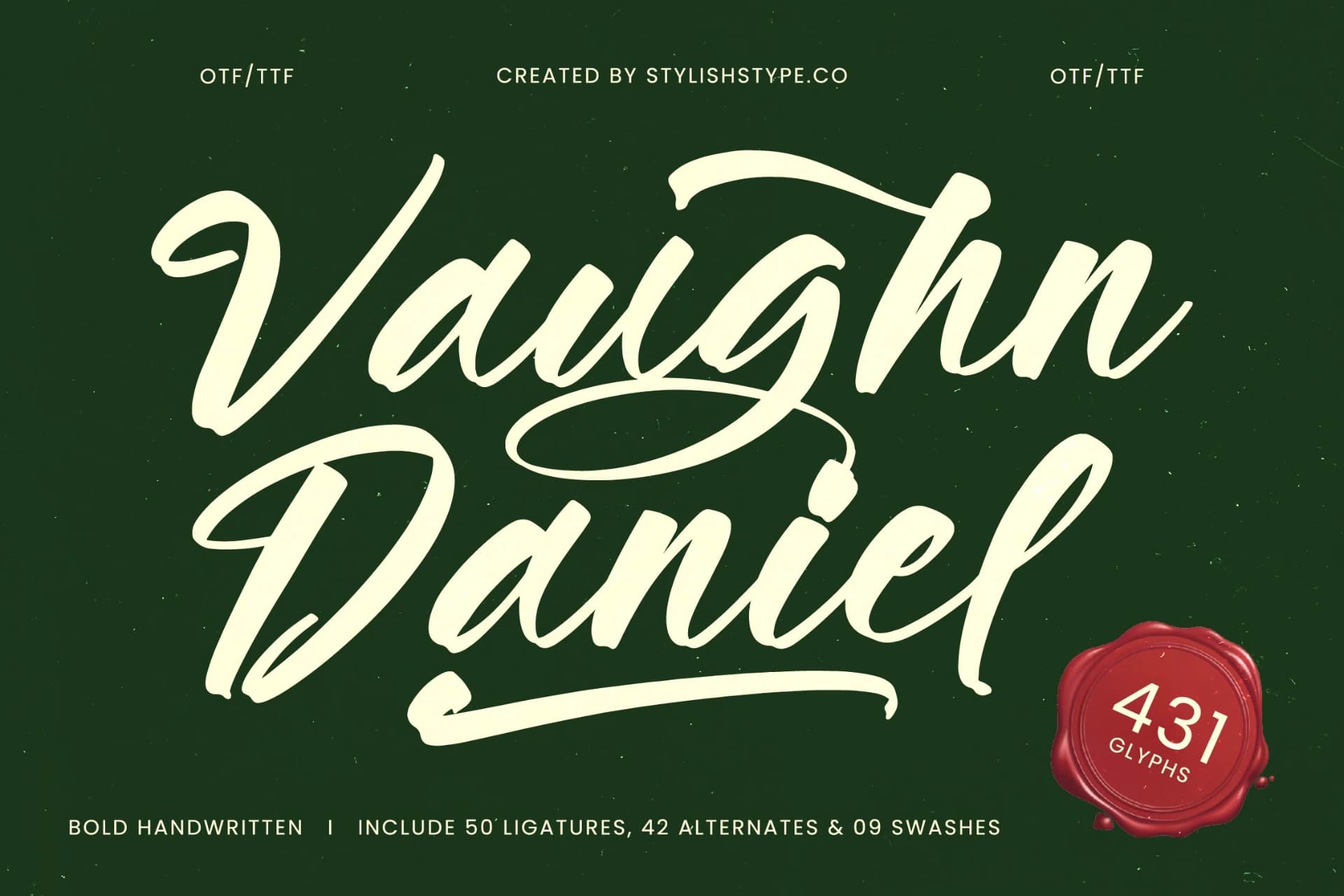 Preview 1 for Vaughn Daniel - Bold Handwritten Font