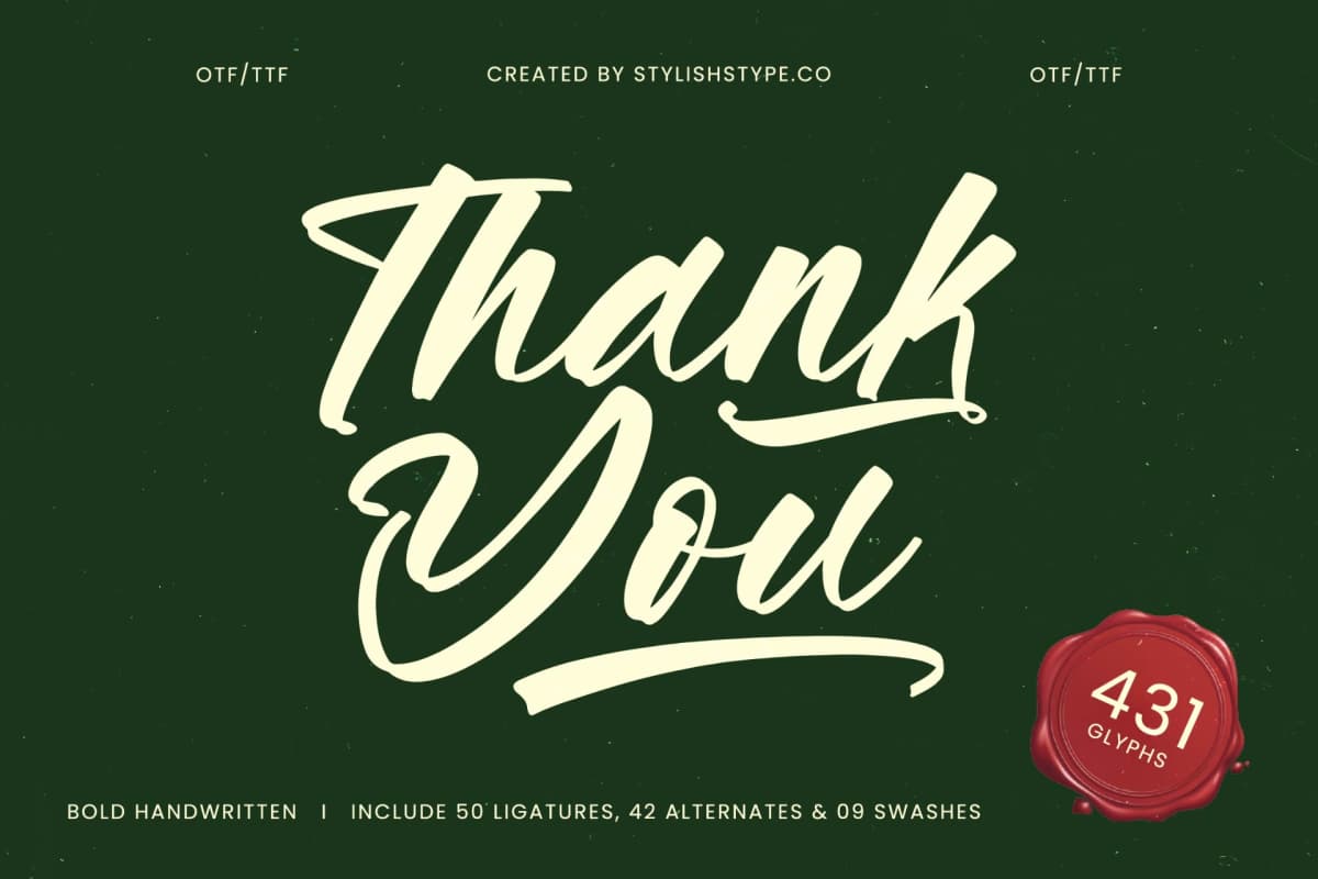 Vaughn Daniel - Bold Handwritten Font font preview 20