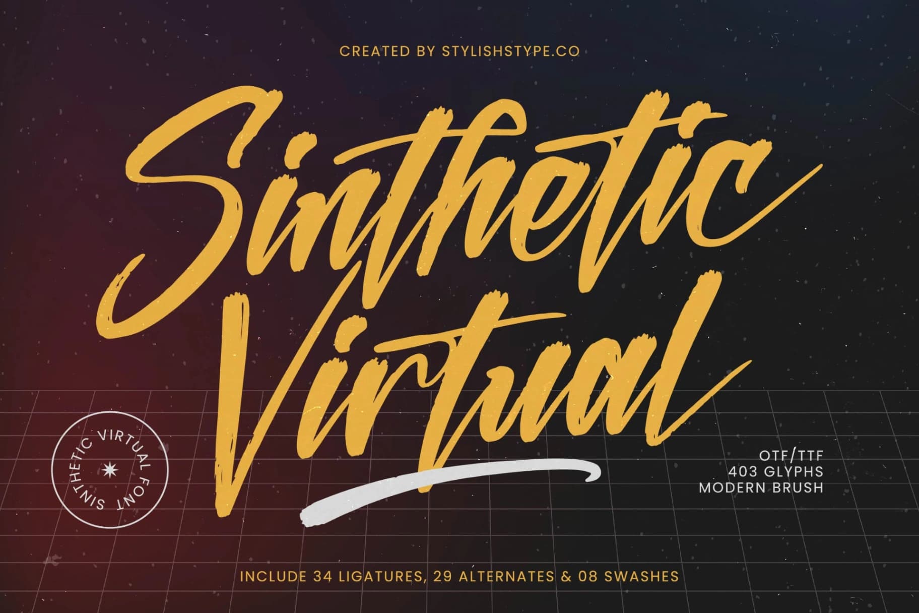 Preview of Sinthetic Virtual - Modern Brush Font font