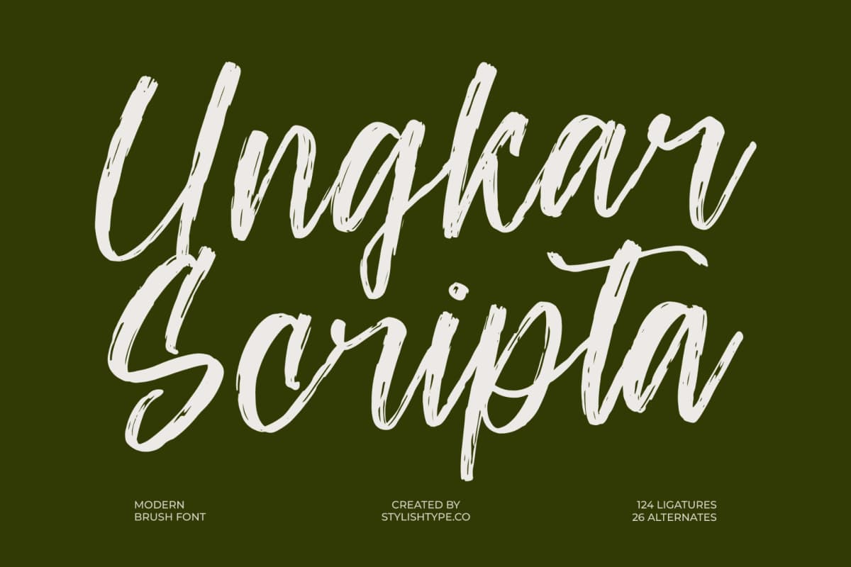Ungkar Scripta - Modern Brush Font font preview