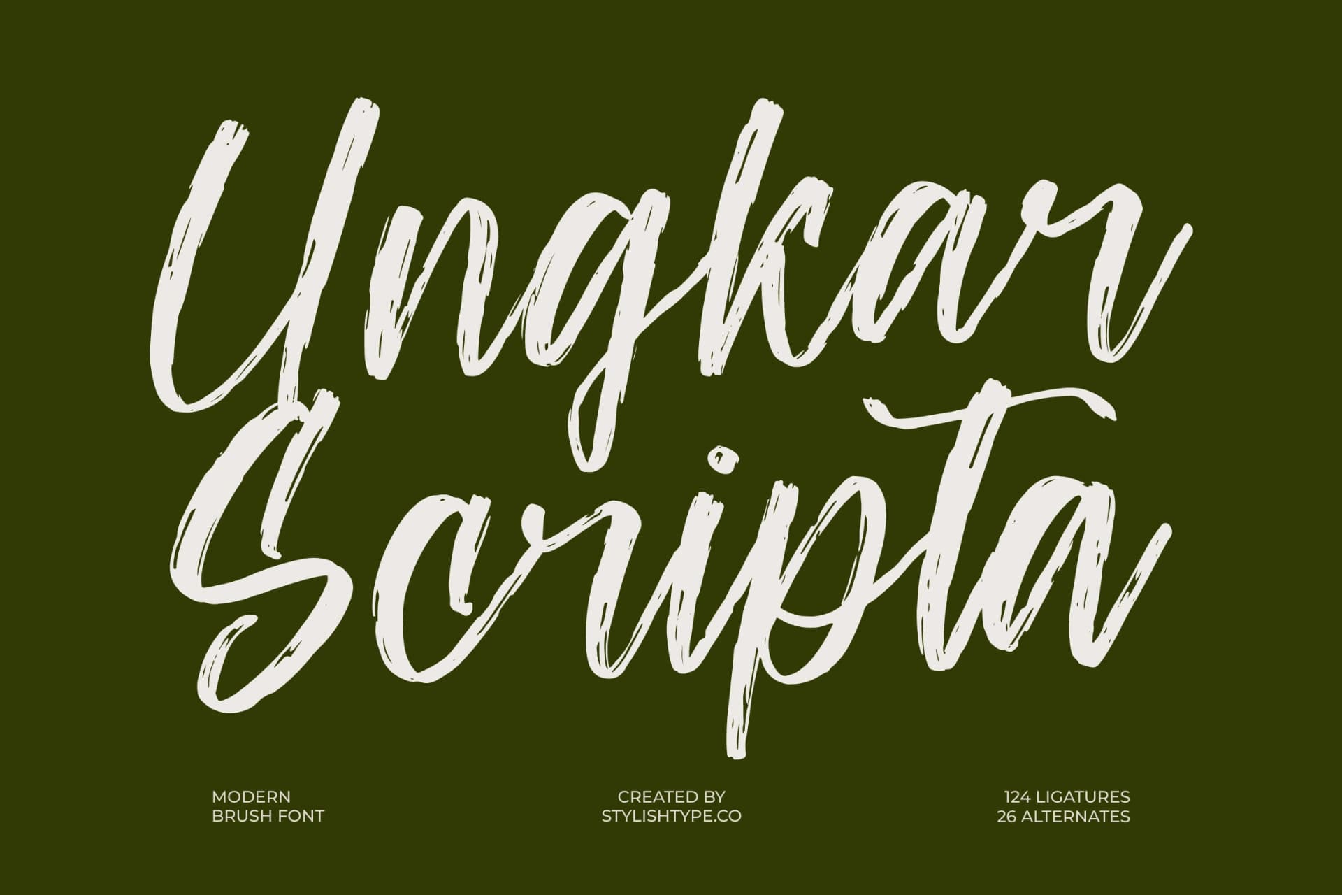 Preview of Ungkar Scripta - Modern Brush Font font