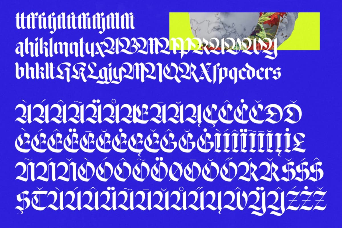 Wilfred Knights - Blackletter Serif Font font preview 19