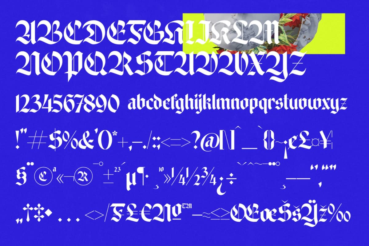 Wilfred Knights - Blackletter Serif Font font preview 18