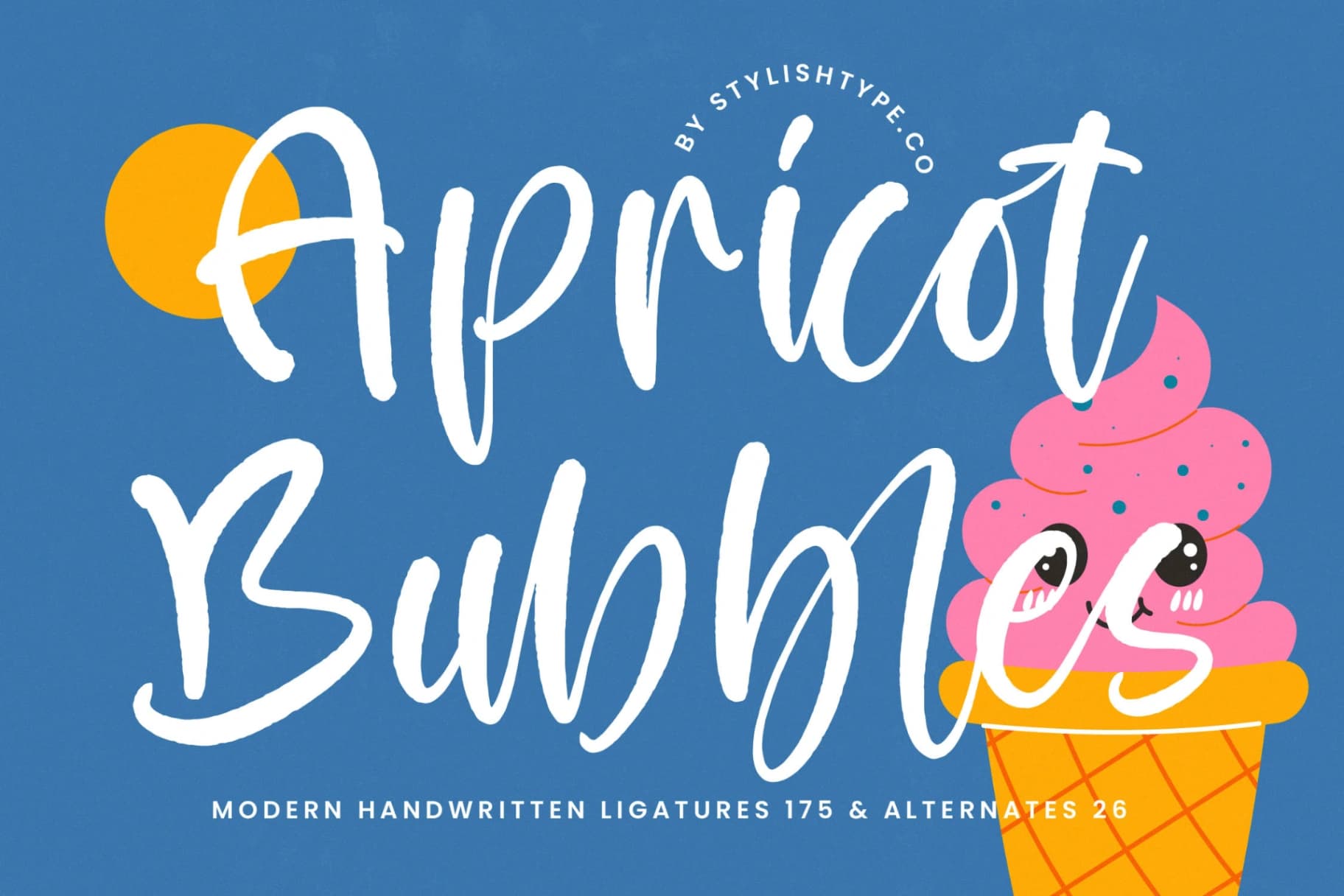 Preview of Apricot Bubbles - Modern Handwritten Font font
