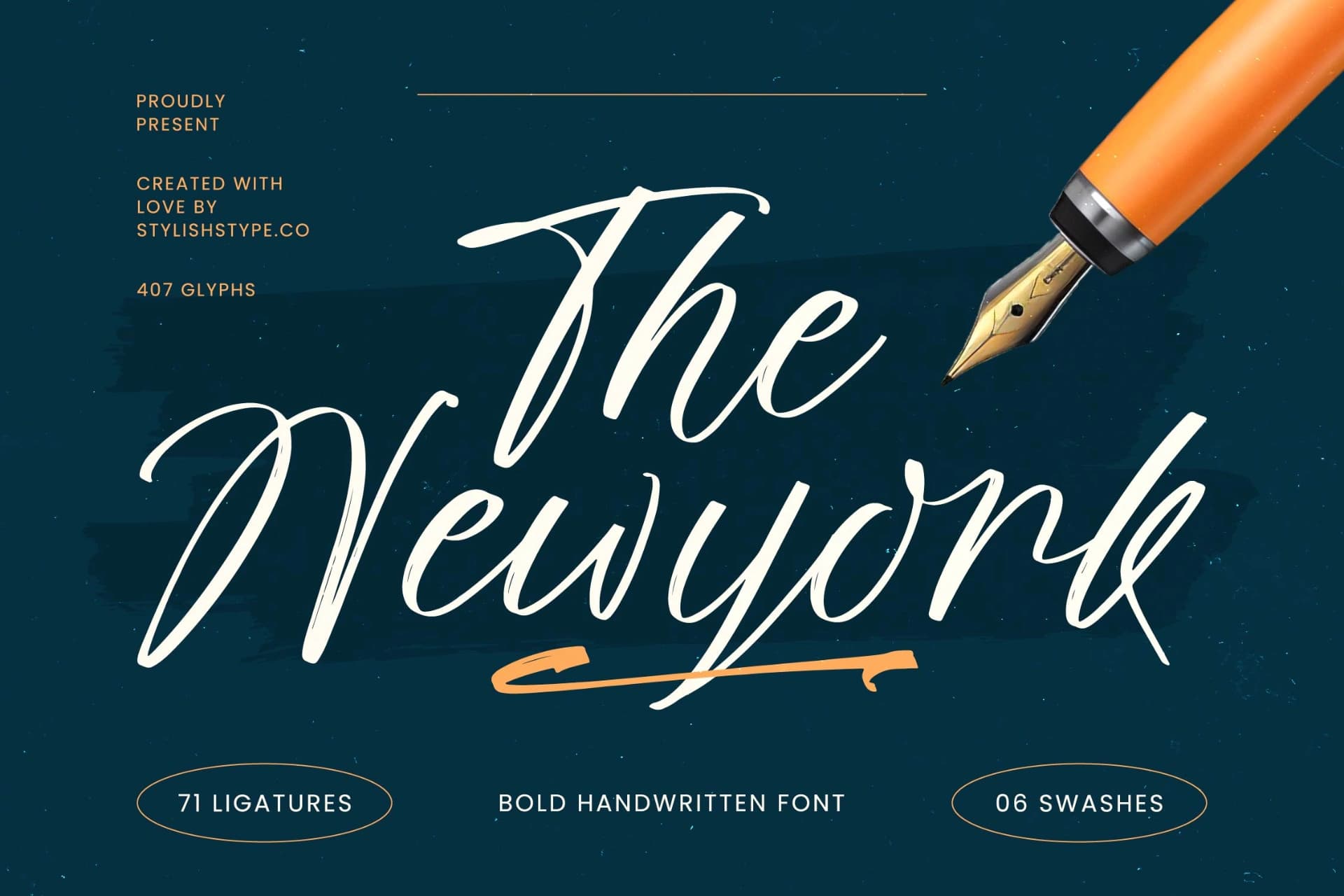 Preview of The Newyork - Bold Handwritten Font font