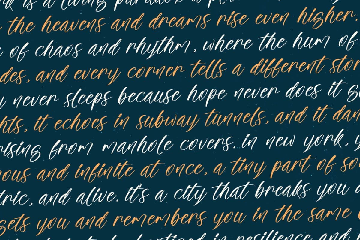 The Newyork - Bold Handwritten Font font preview 13