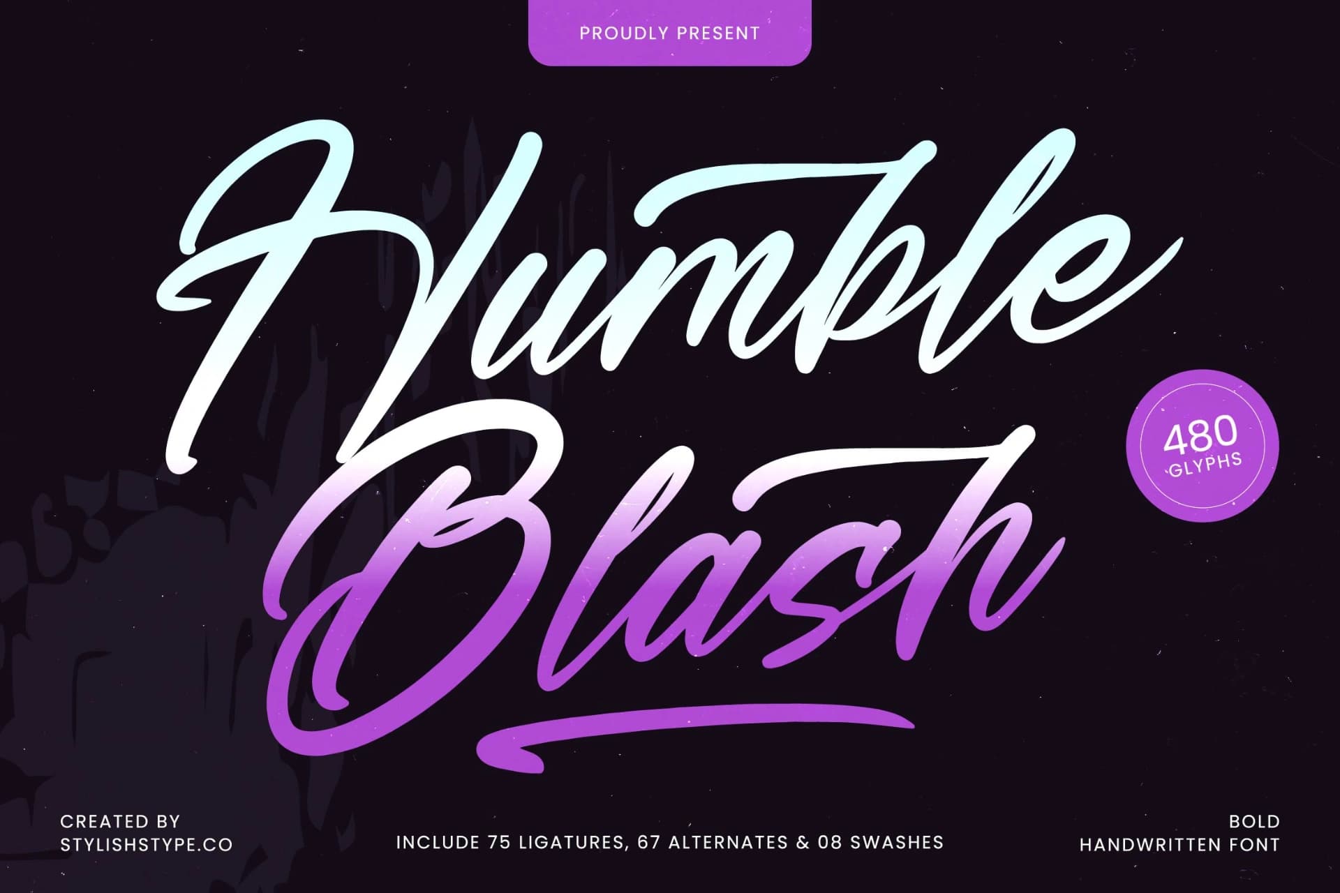Preview of Humble Blash - Bold Handwritten Font font