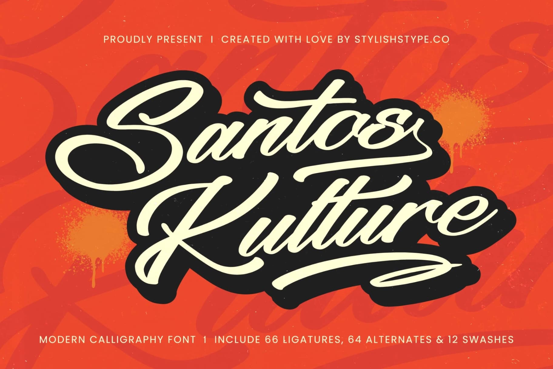 Preview of Santos Kulture - Modern Calligraphy Font font