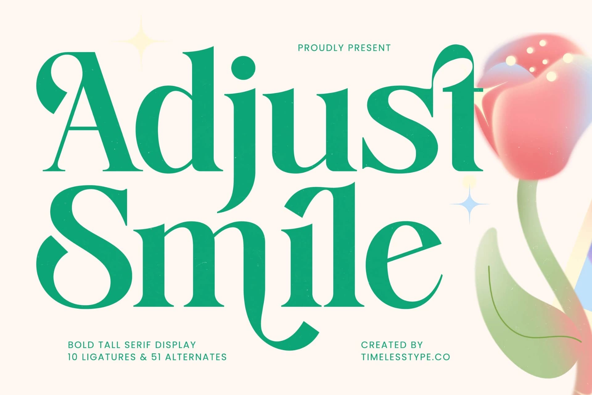 Preview of Adjust Smile - Bold Tall Serif Display Font font