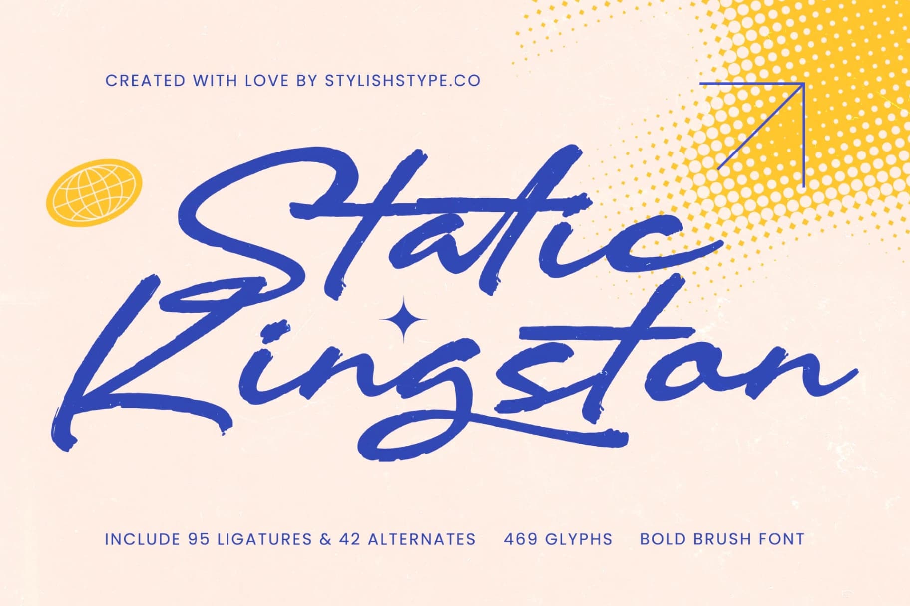 Preview of Static Kingston - Bold Brush Font font