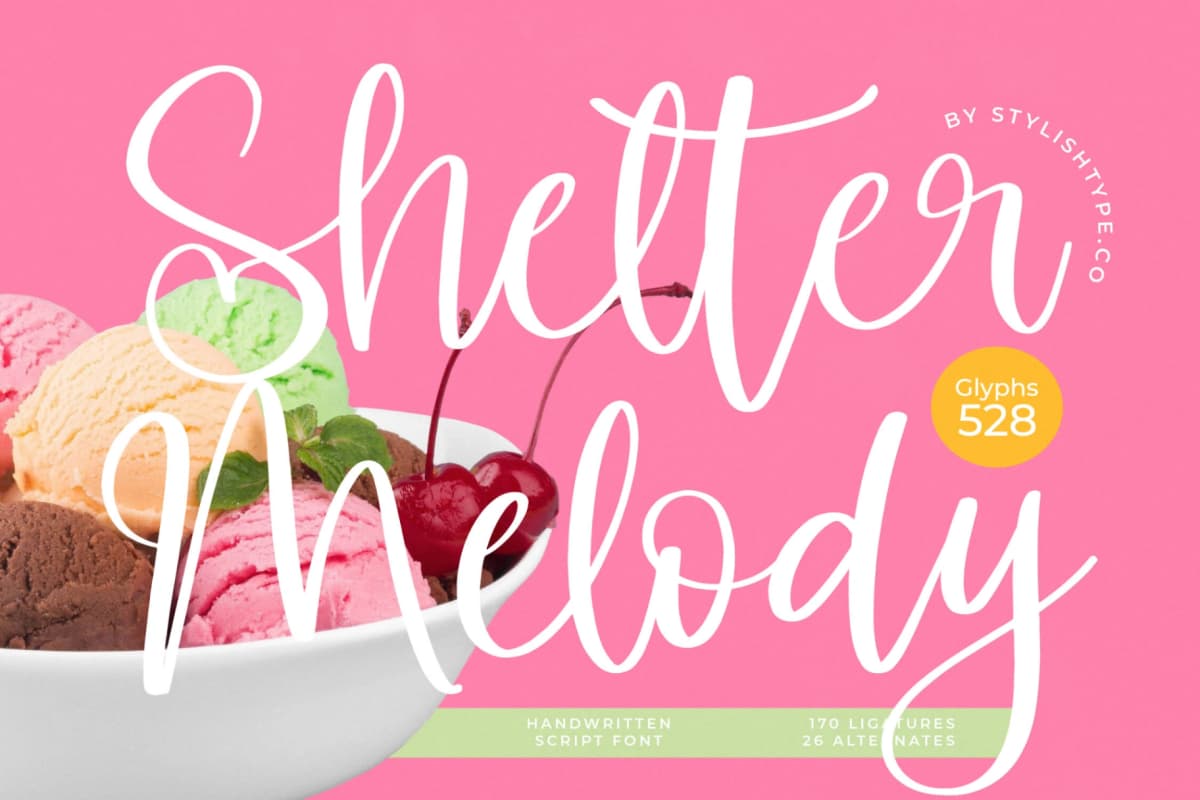 Shelter Melody - Handwritten Script Font font preview