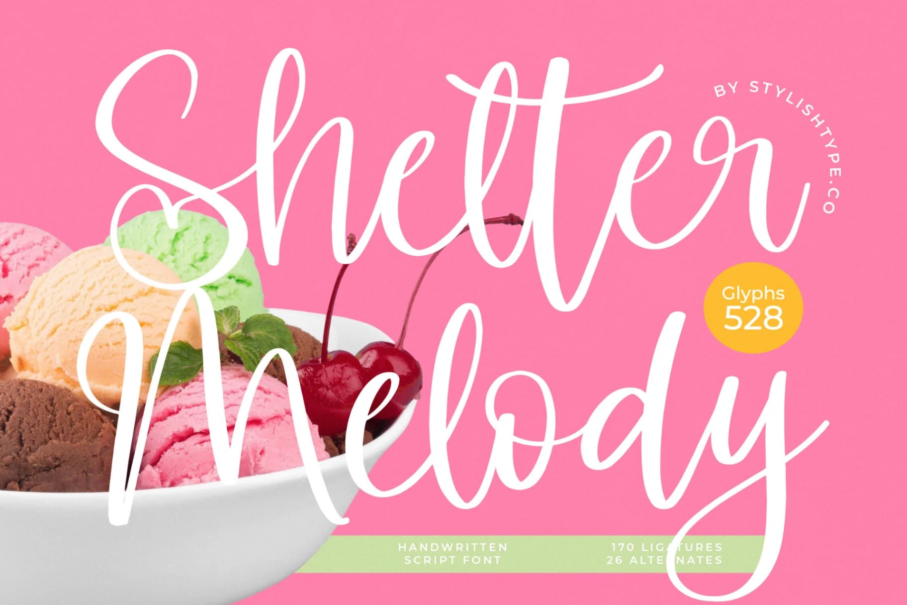 Preview of Shelter Melody - Handwritten Script Font font