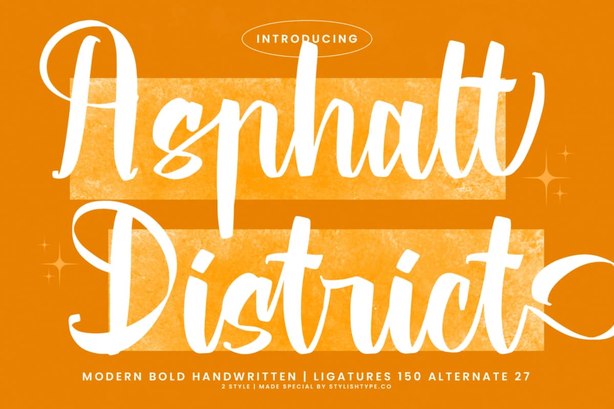 Asphalt District - Modern Bold Handwritten font preview