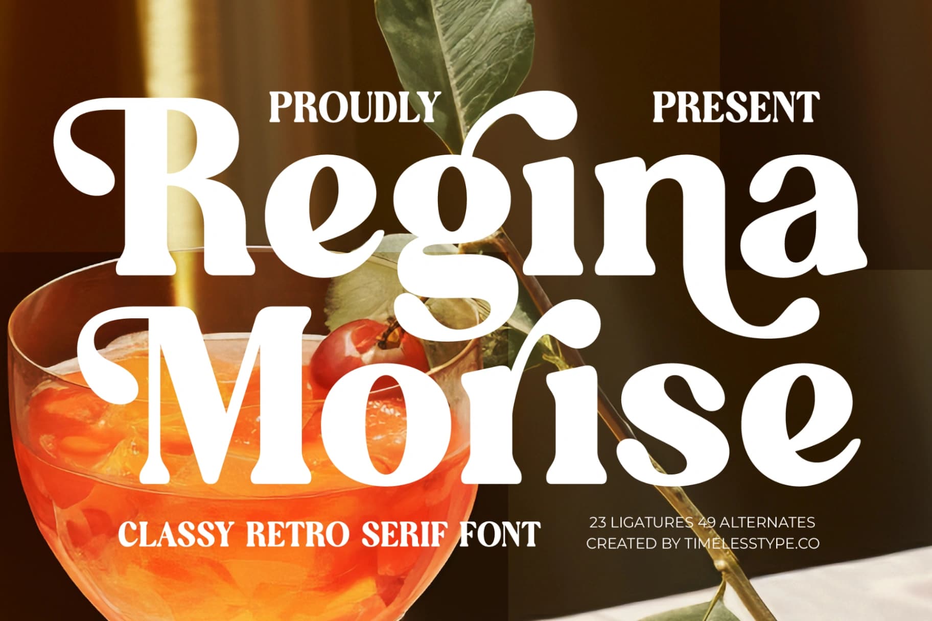Preview of Regina Morise - Classy Retro Serif Font font
