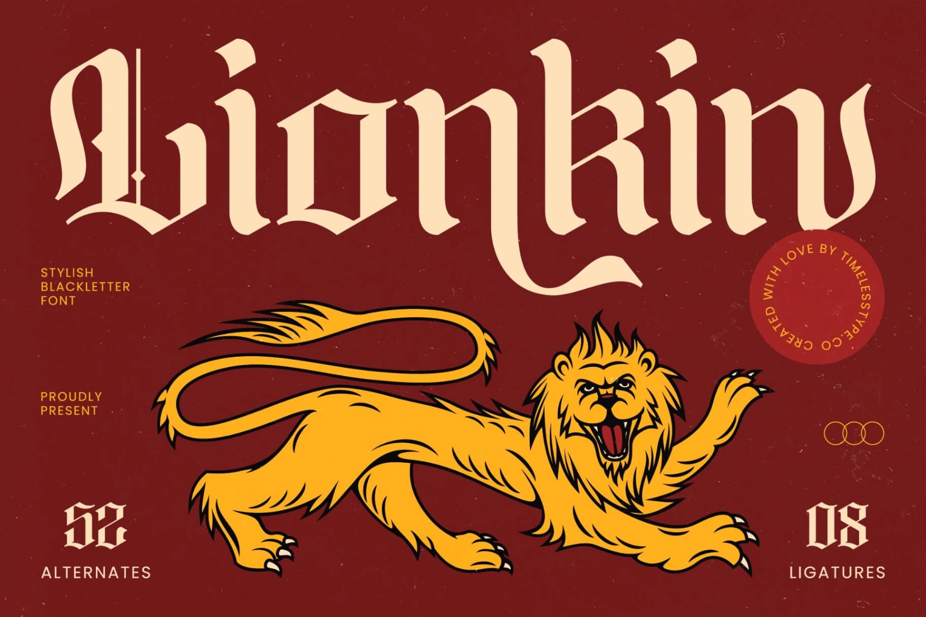 Preview of Lionkin - Stylish Blackletter Font font
