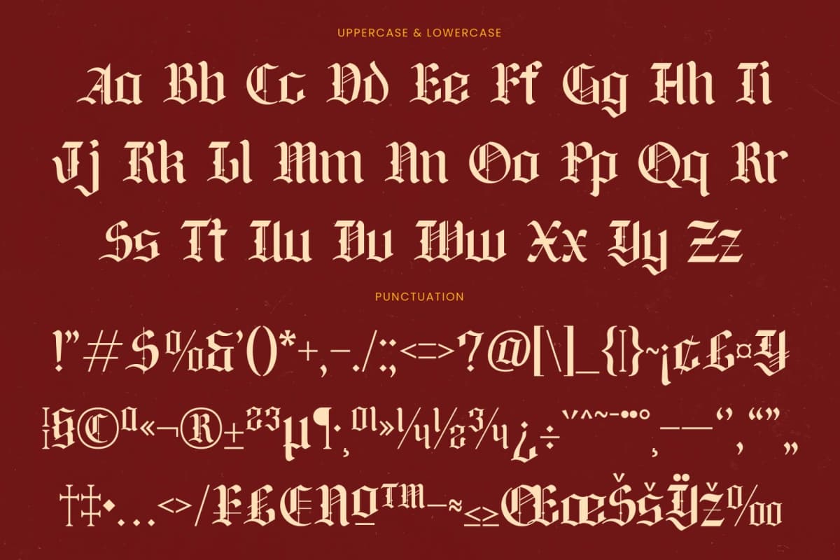 Preview 18 for Lionkin - Stylish Blackletter Font