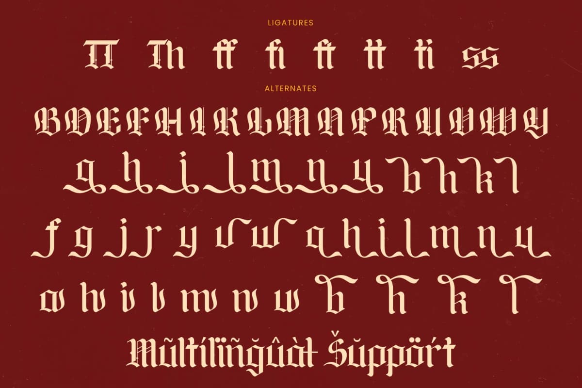 Preview 19 for Lionkin - Stylish Blackletter Font