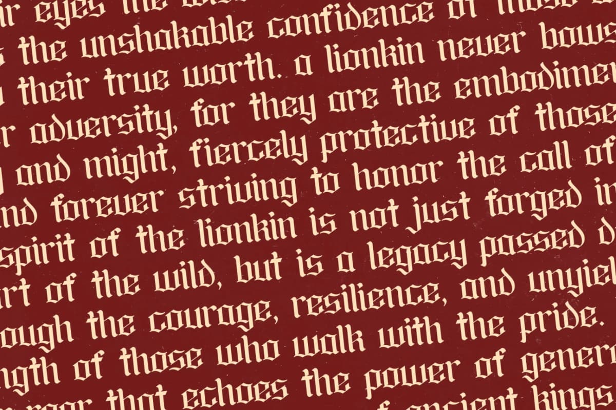 Preview 13 for Lionkin - Stylish Blackletter Font