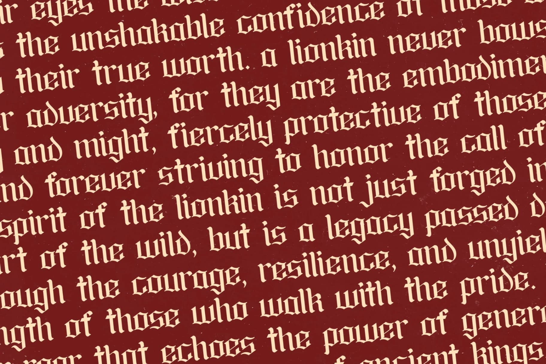 Preview 13 for Lionkin - Stylish Blackletter Font