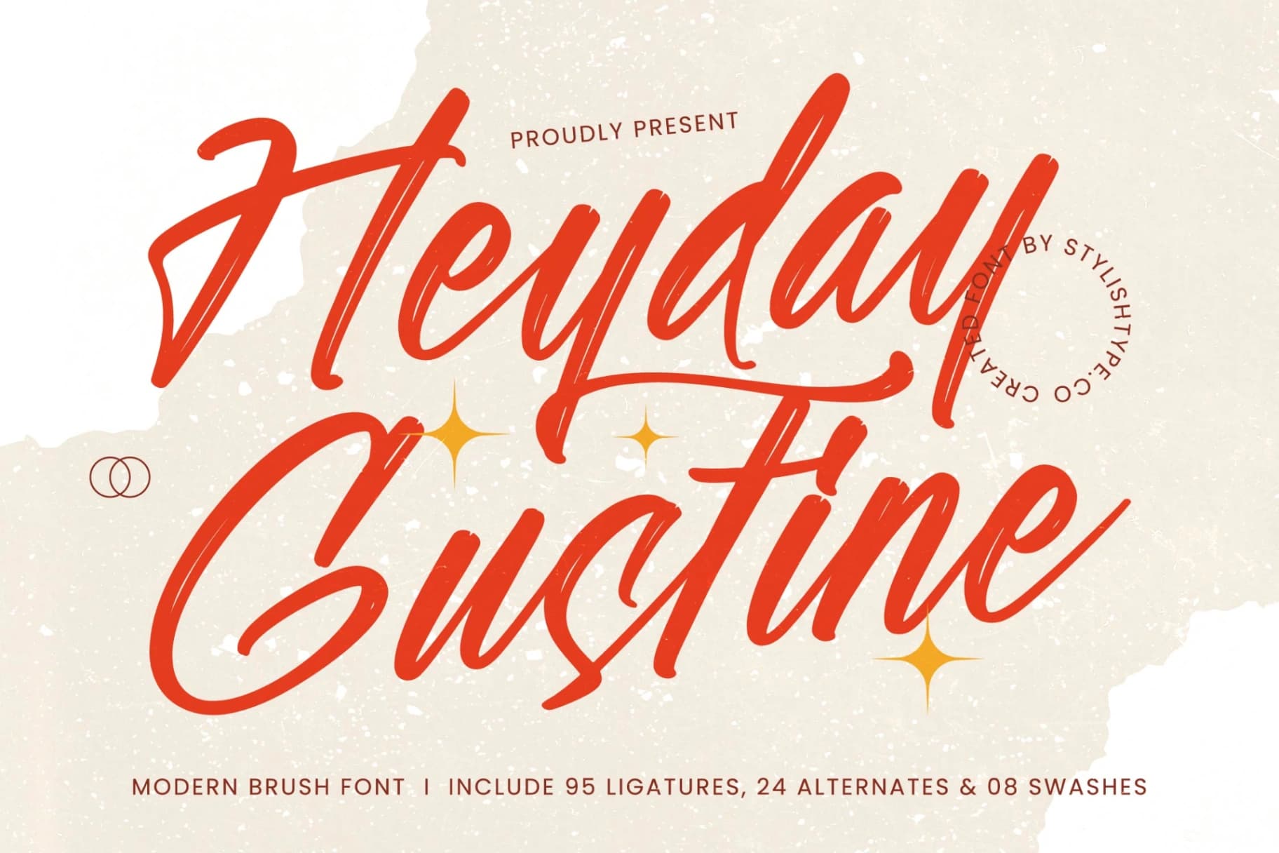 Preview of Heyday Gustine - Modern Brush Font font