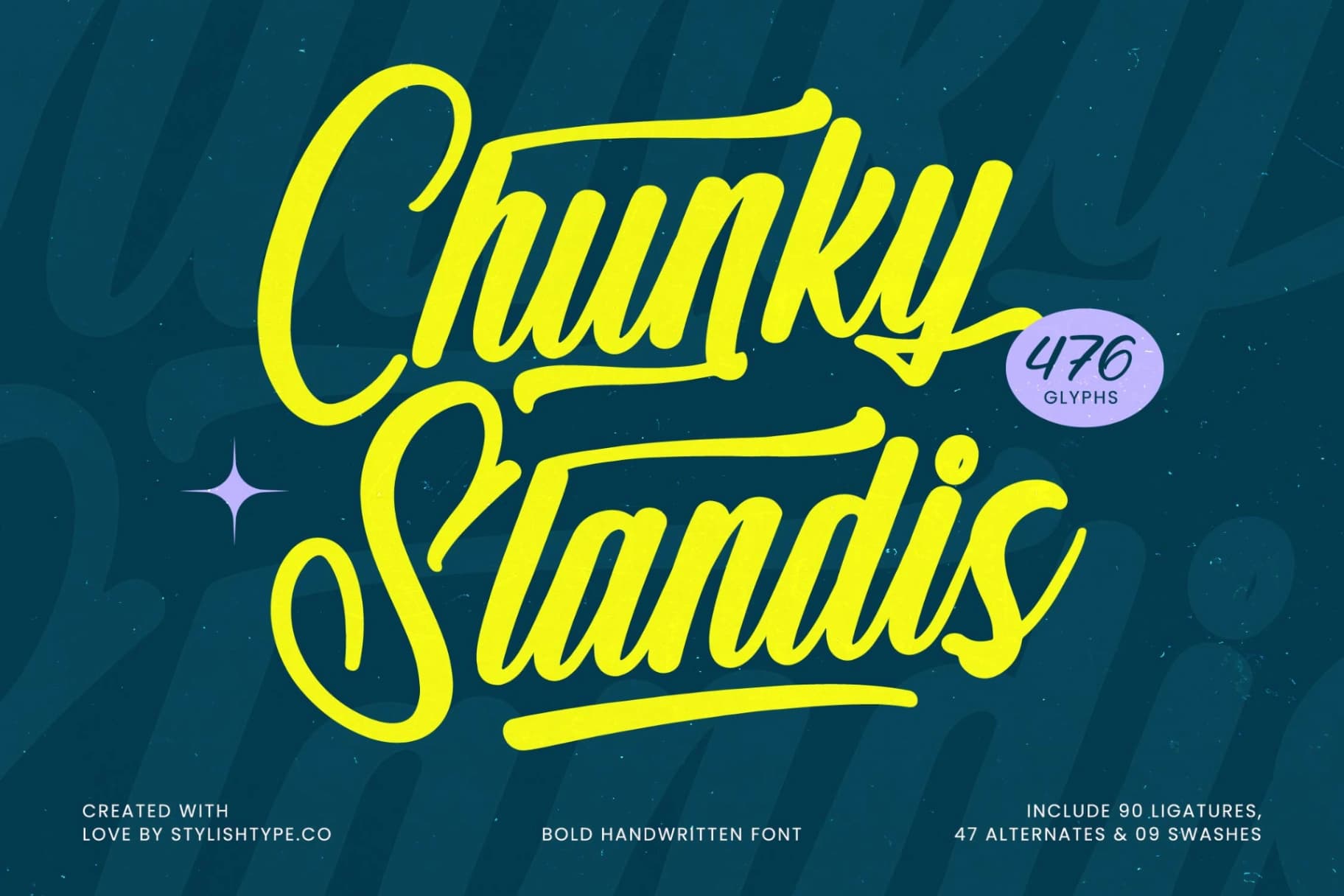 Preview of Chunky Slandis - Bold Handwritten Font font